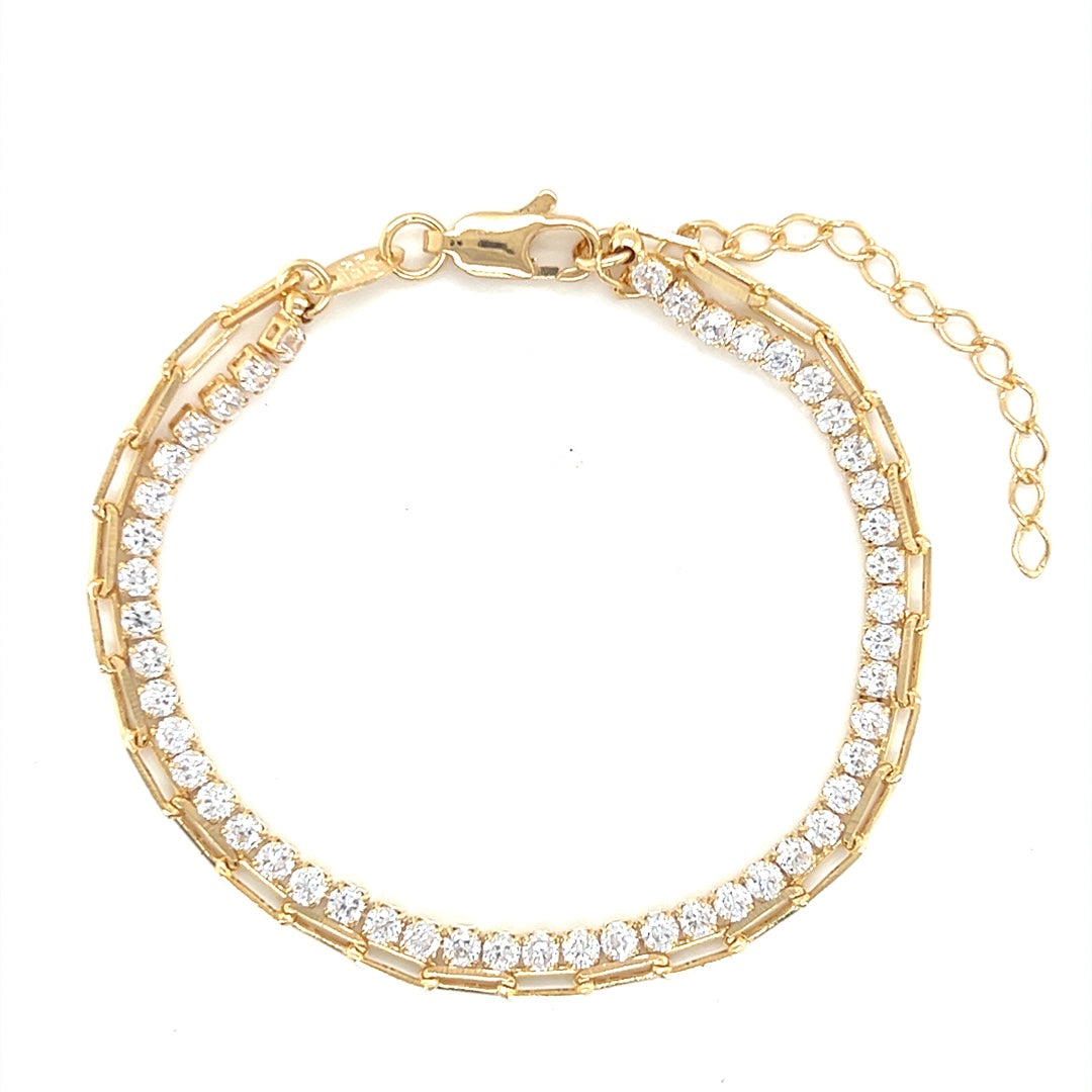 Tennis Paperclip Wrap Bracelet