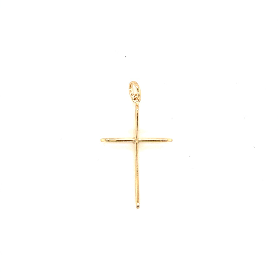 Outline Cross Charm 32mm - Gold Filled