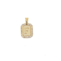 CZ Block Initial Pendant 16mm - Gold Filled