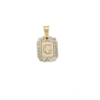 CZ Block Initial Pendant 16mm - Gold Filled