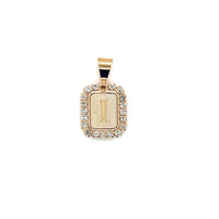 CZ Block Initial Pendant 16mm - Gold Filled