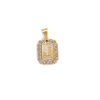 CZ Block Initial Pendant 16mm - Gold Filled