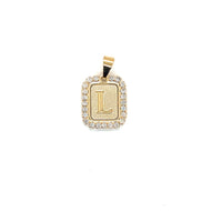 CZ Block Initial Pendant 16mm - Gold Filled