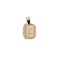 CZ Block Initial Pendant 16mm - Gold Filled