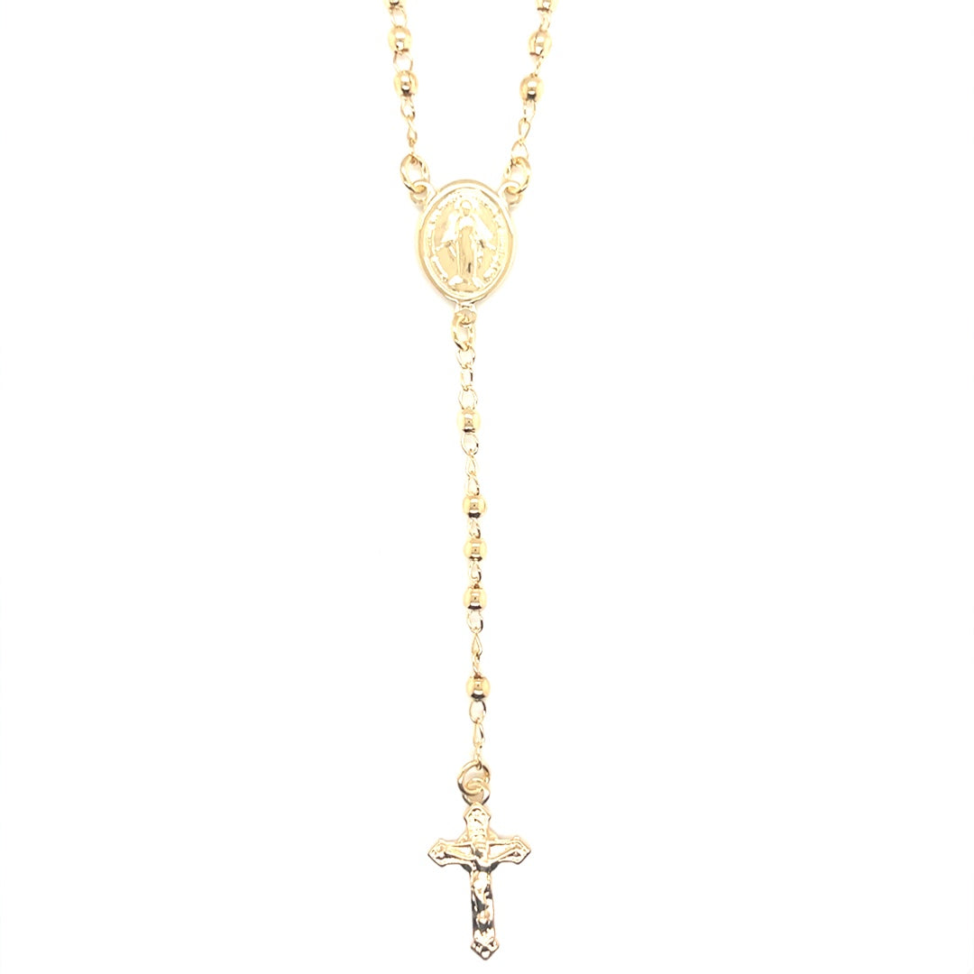 Virgin Mary Medal Rosary Necklace 1mm