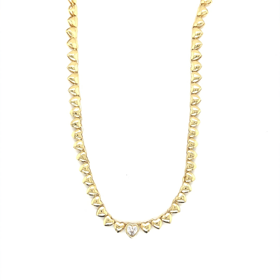 Gradient CZ Heart Necklace