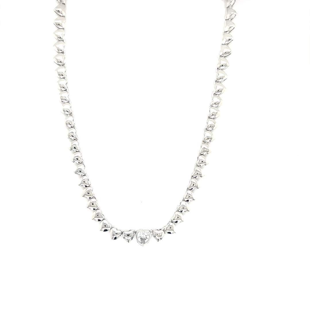 Gradient CZ Heart Necklace