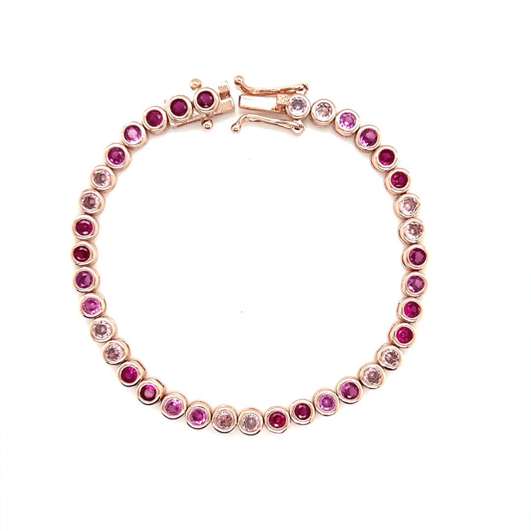 4.5mm Pink CZ Tennis Bracelet
