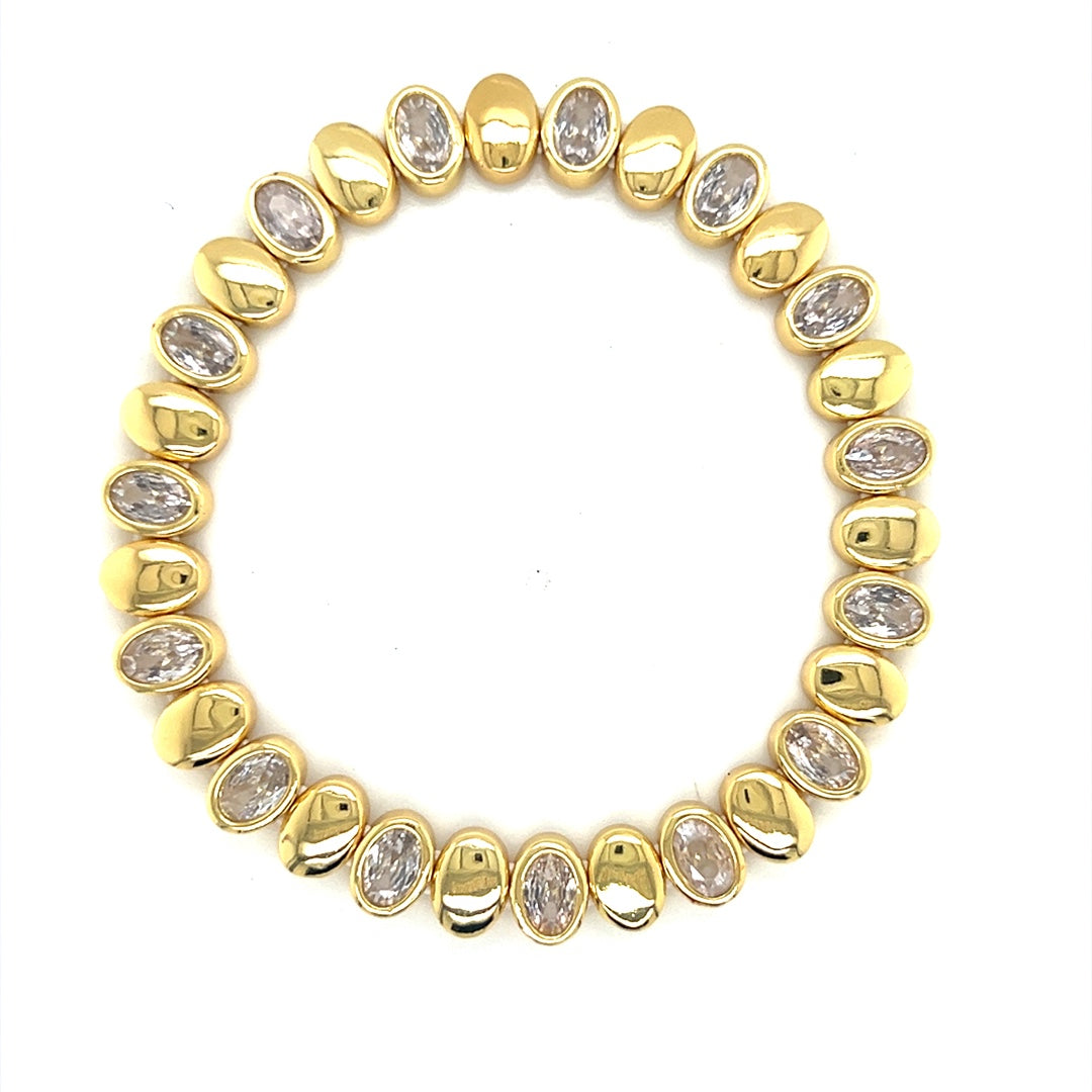 8mm Oval CZ Stretch Bracelet