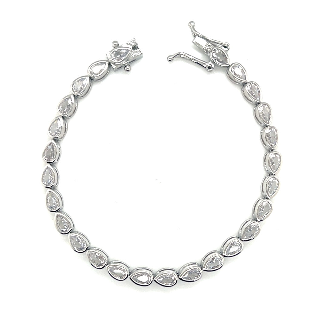 4mm CZ Teardrop Tennis Bracelet