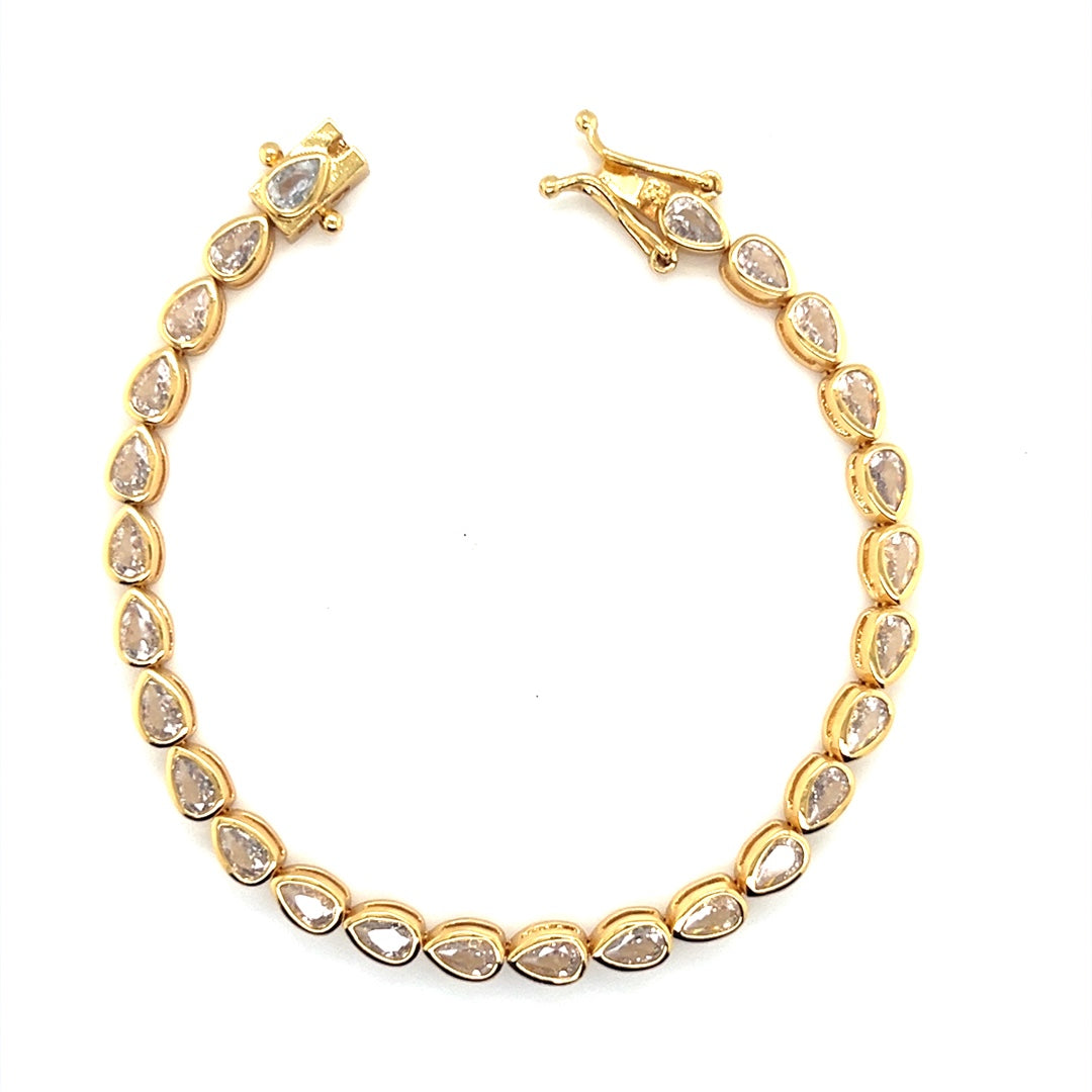 4mm CZ Teardrop Tennis Bracelet