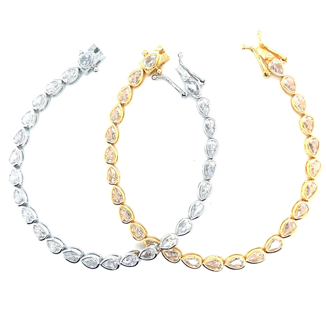 4mm CZ Teardrop Tennis Bracelet