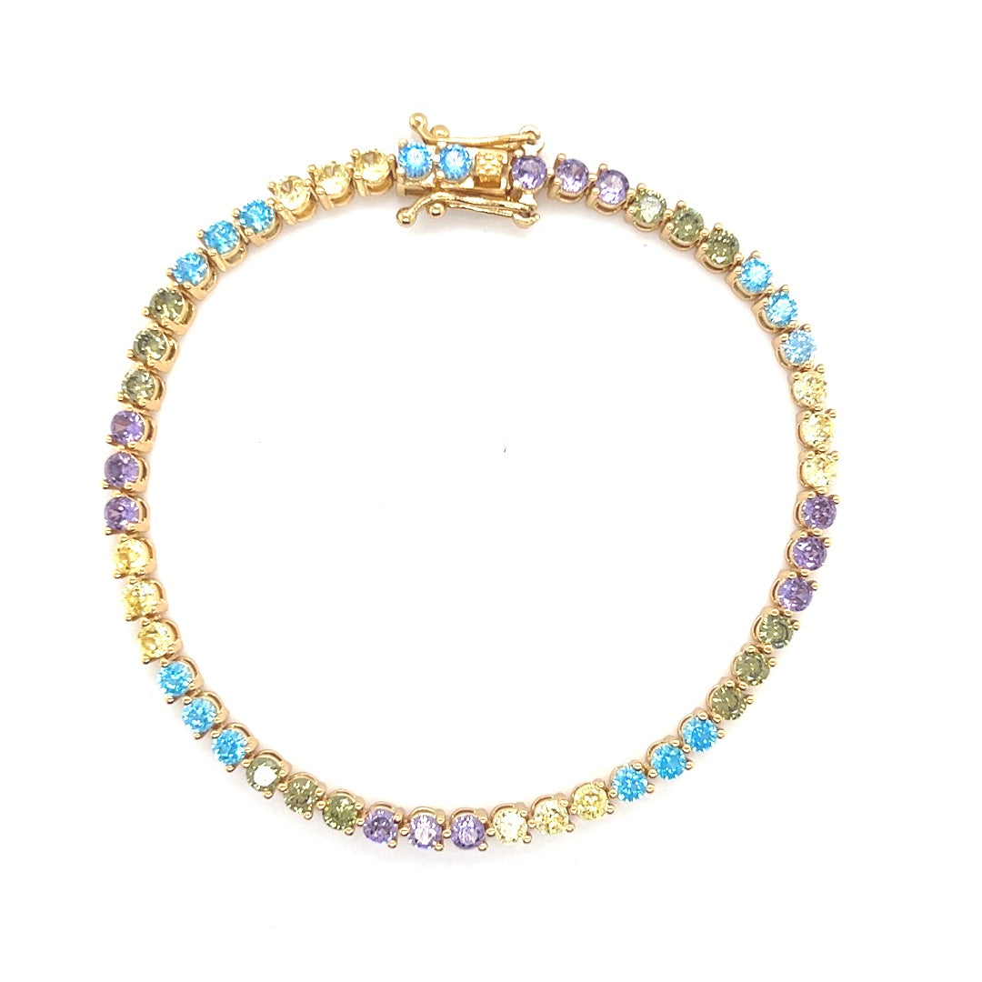 4mm Multicolor CZ Tennis Bracelet