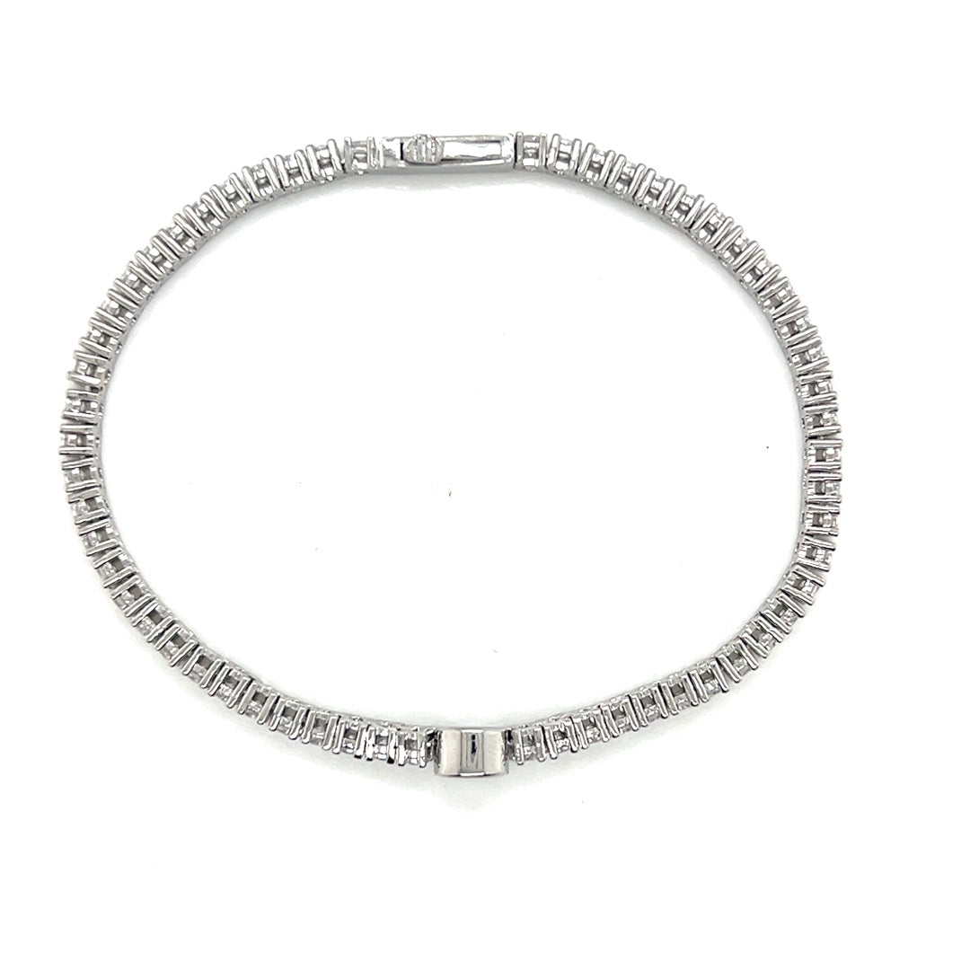 4mm Round Accent CZ Tennis Bracelet
