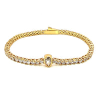 4mm Teardrop Accent CZ Tennis Bracelet