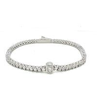 4mm Teardrop Accent CZ Tennis Bracelet