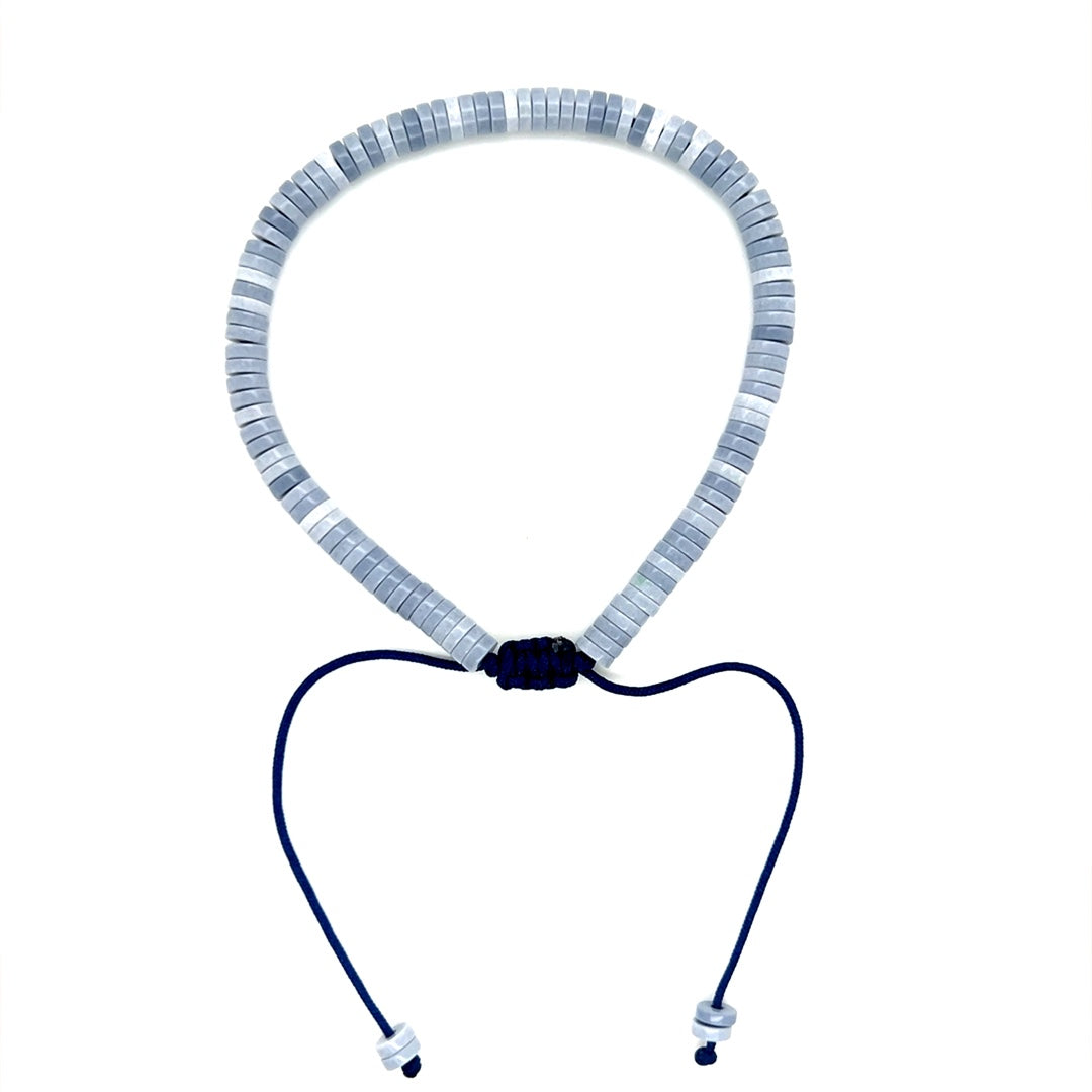 Stone Blue Heishi Macrame Bracelet