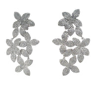 CZ Pave Flower Earrings