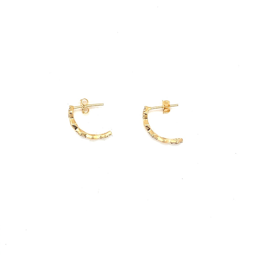 CZ Curved Drop Earrings