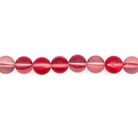 Frosted Red Opal Glass Beads Round 12mm