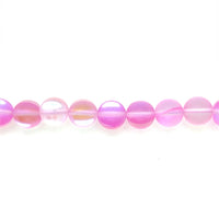 Frosted Light Pink Opal Glass Beads Round