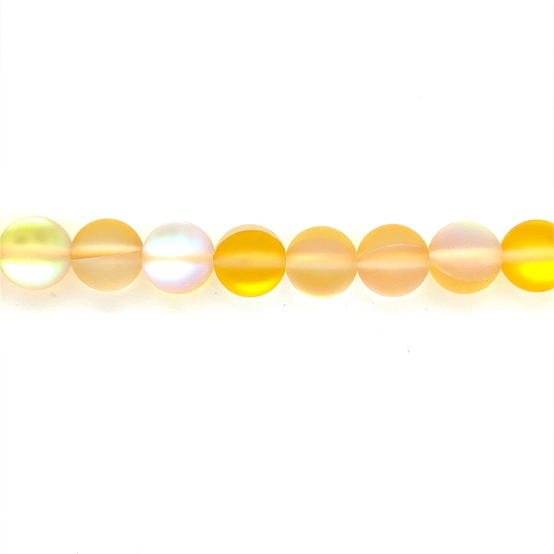 Frosted Yellow Opal Glass Beads