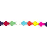 Multicolor Synthetic Turquoise Cross Beads
