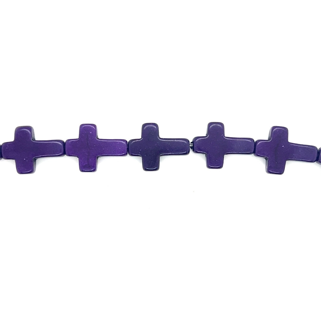 Synthetic Turquoise Cross Beads