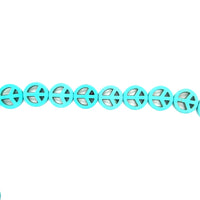 Synthetic Turquoise Peace Sign Beads