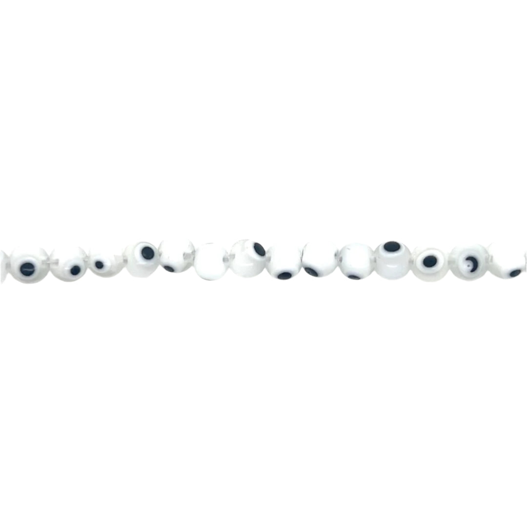 Translucent White Evil Eye Beads