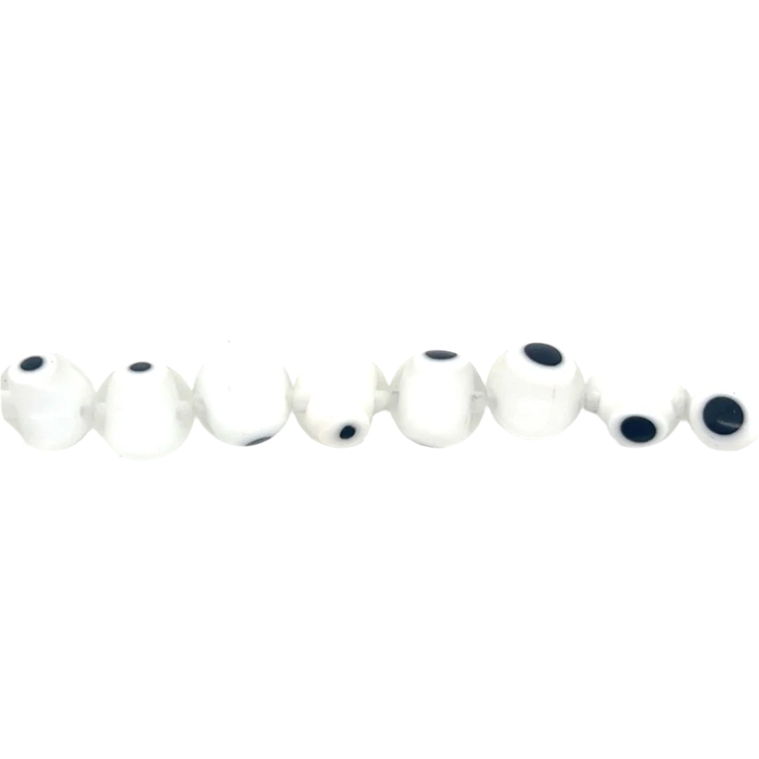 Translucent White Evil Eye Beads