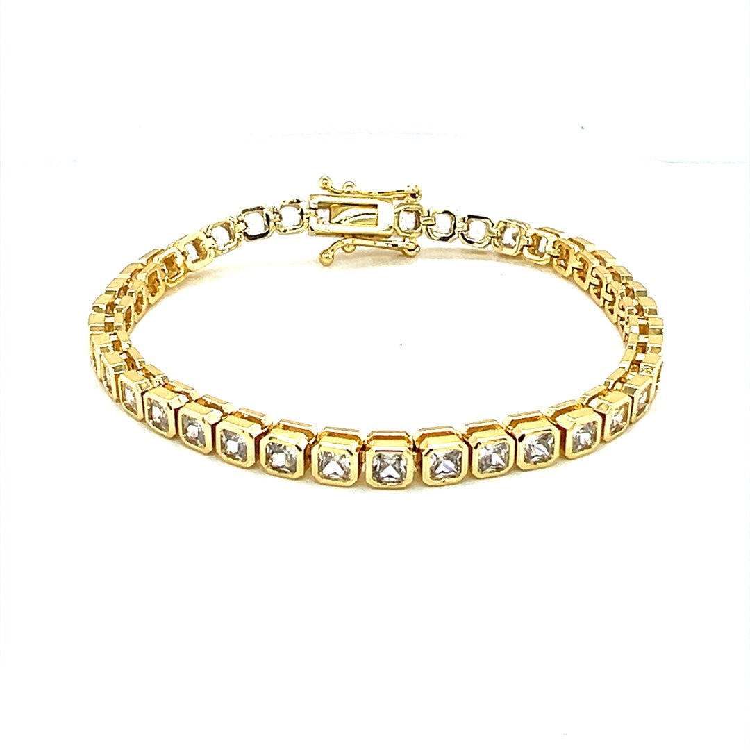 4mm Square CZ Tennis Bracelet