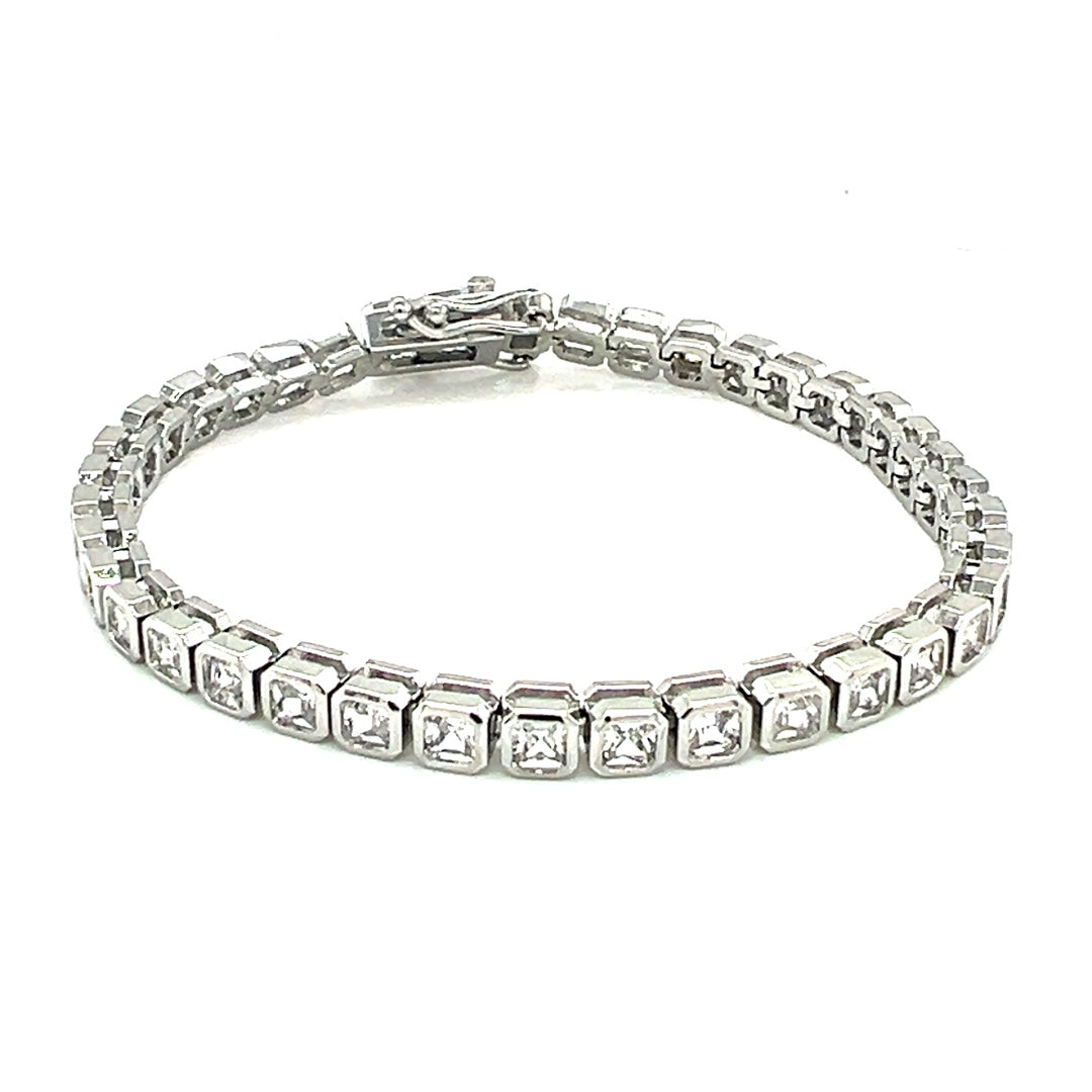 4mm Square CZ Tennis Bracelet