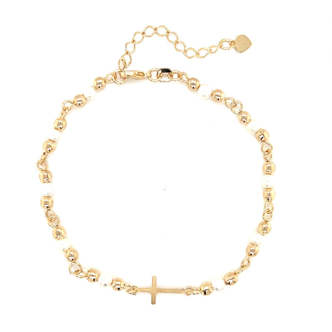 Beaded Cross Bracelet