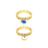 Evil Eye Chain Link Ring