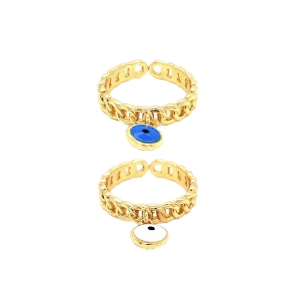 Evil Eye Chain Link Ring