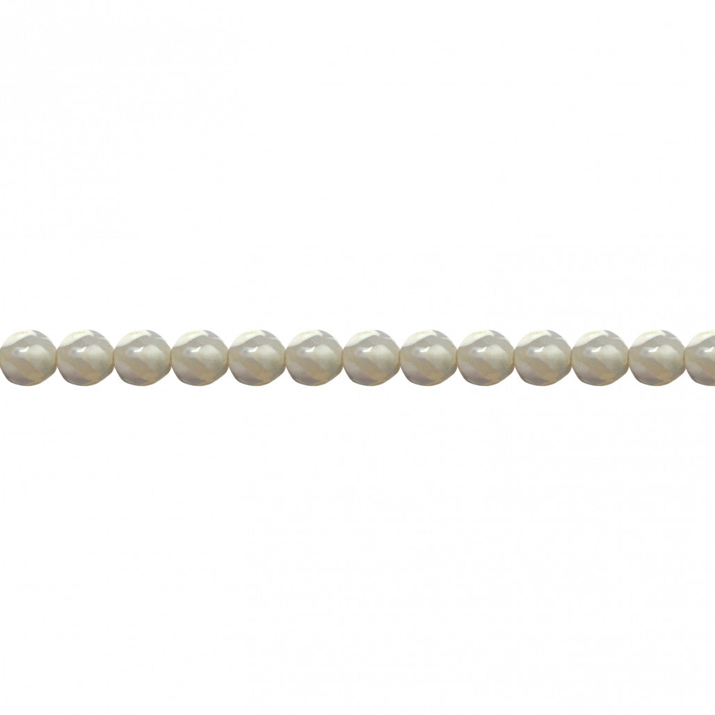 White Striped Tibetan Agate Faceted Beads