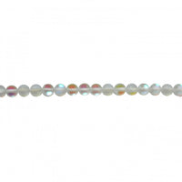 Frosted Clear Opal Glass Beads Round