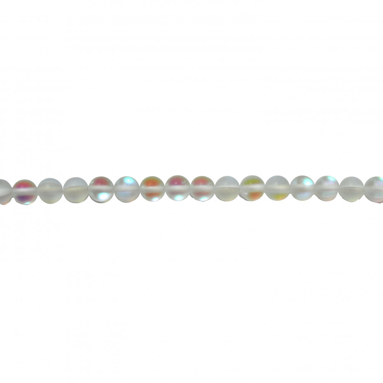 Frosted Clear Opal Glass Beads Round