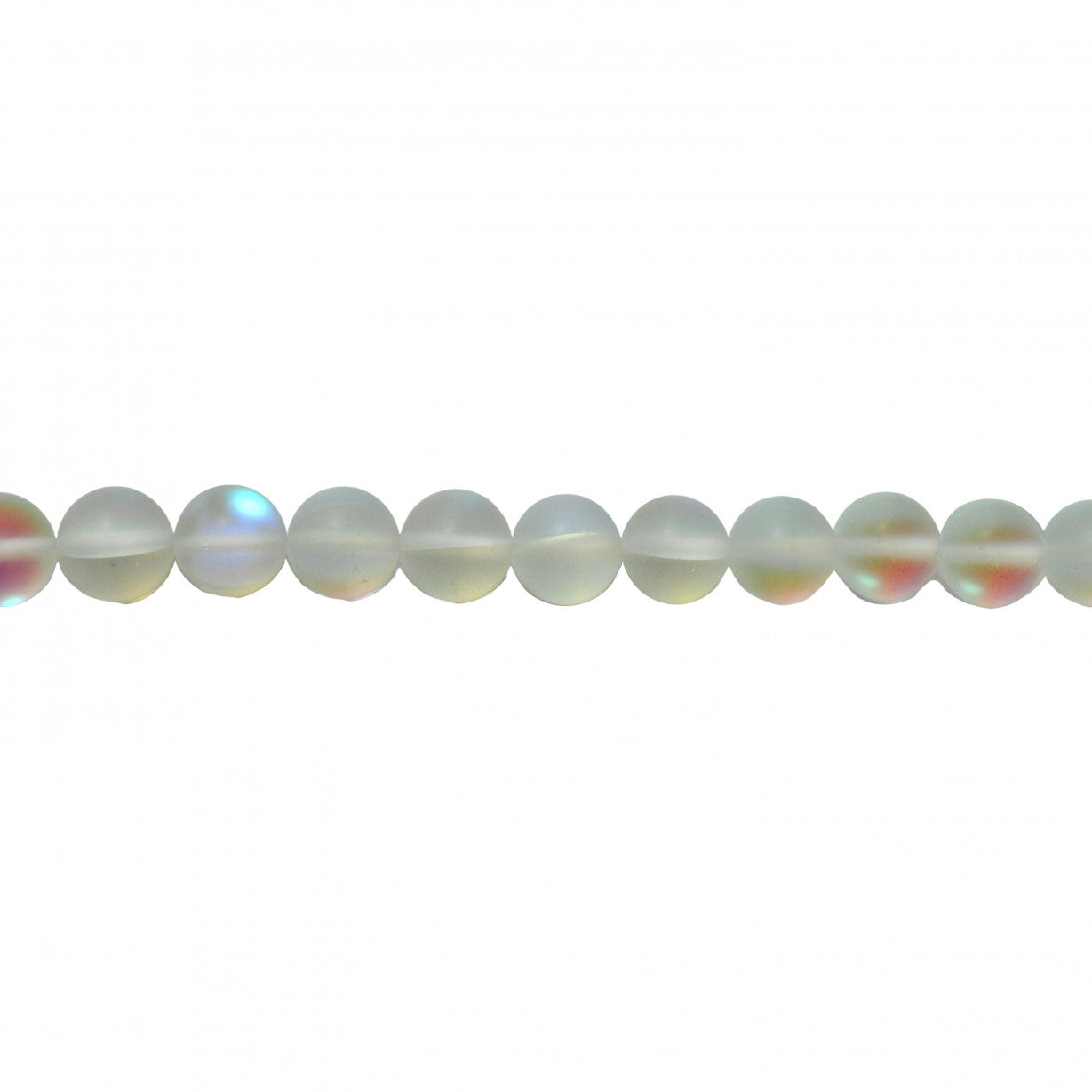 Frosted Clear Opal Glass Beads Round