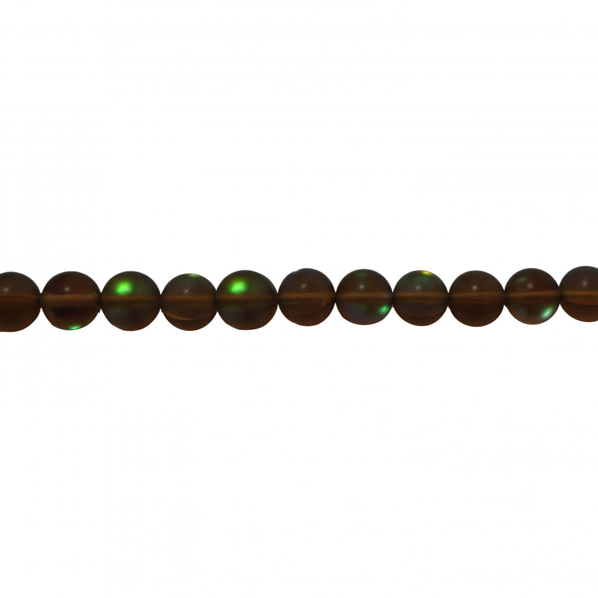 Frosted Brown Opal Glass Beads Round