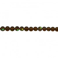 Frosted Brown Opal Glass Beads Round