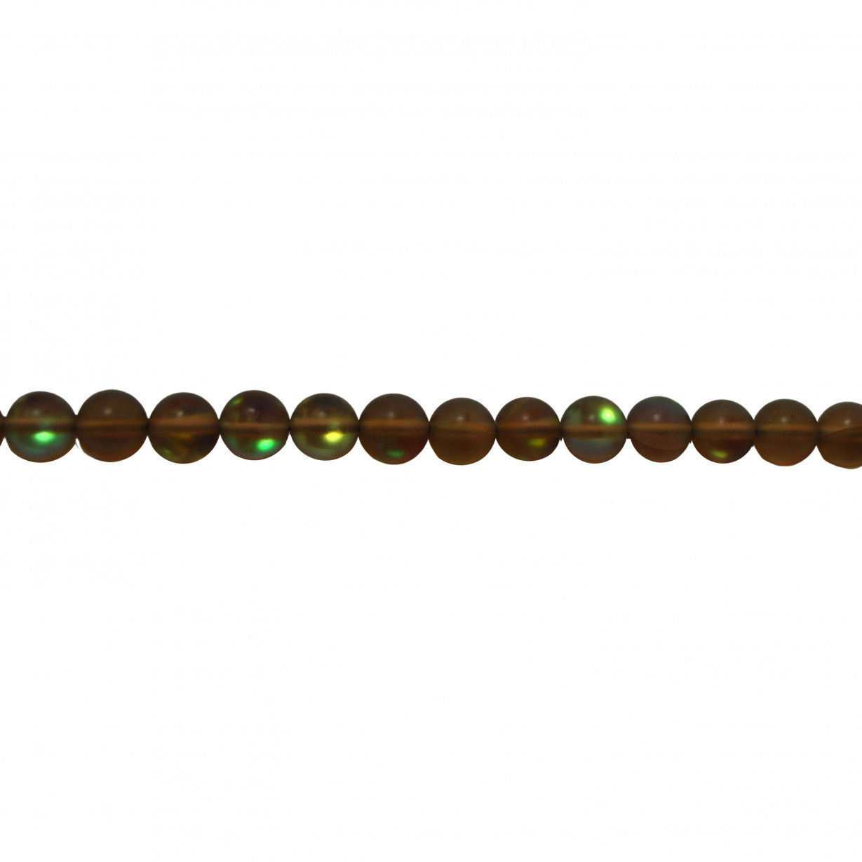 Frosted Brown Opal Glass Beads Round