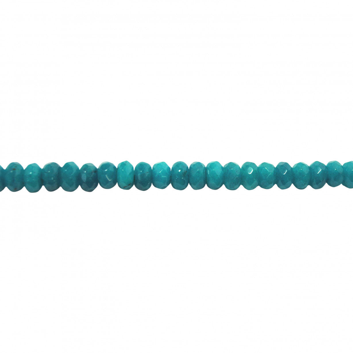 Cool Aqua Jade Faceted Rondelle Beads