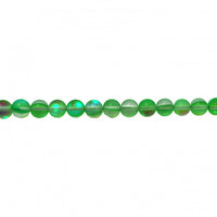 Frosted Green Opal Glass Beads Round