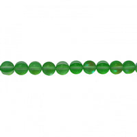 Frosted Green Opal Glass Beads Round