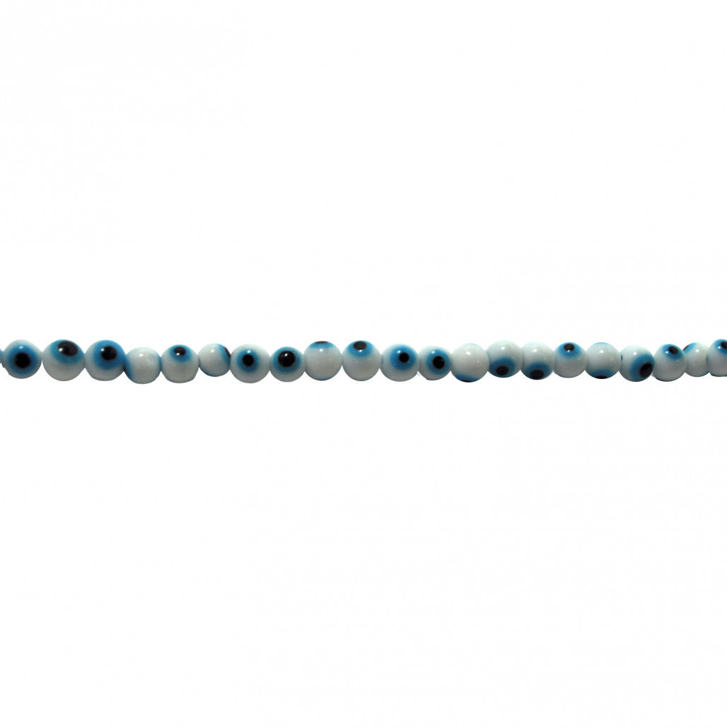 White/Light Blue Evil Eye Beads
