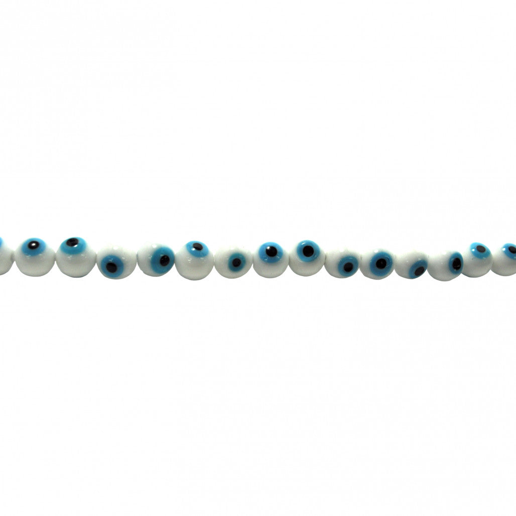 White/Light Blue Evil Eye Beads