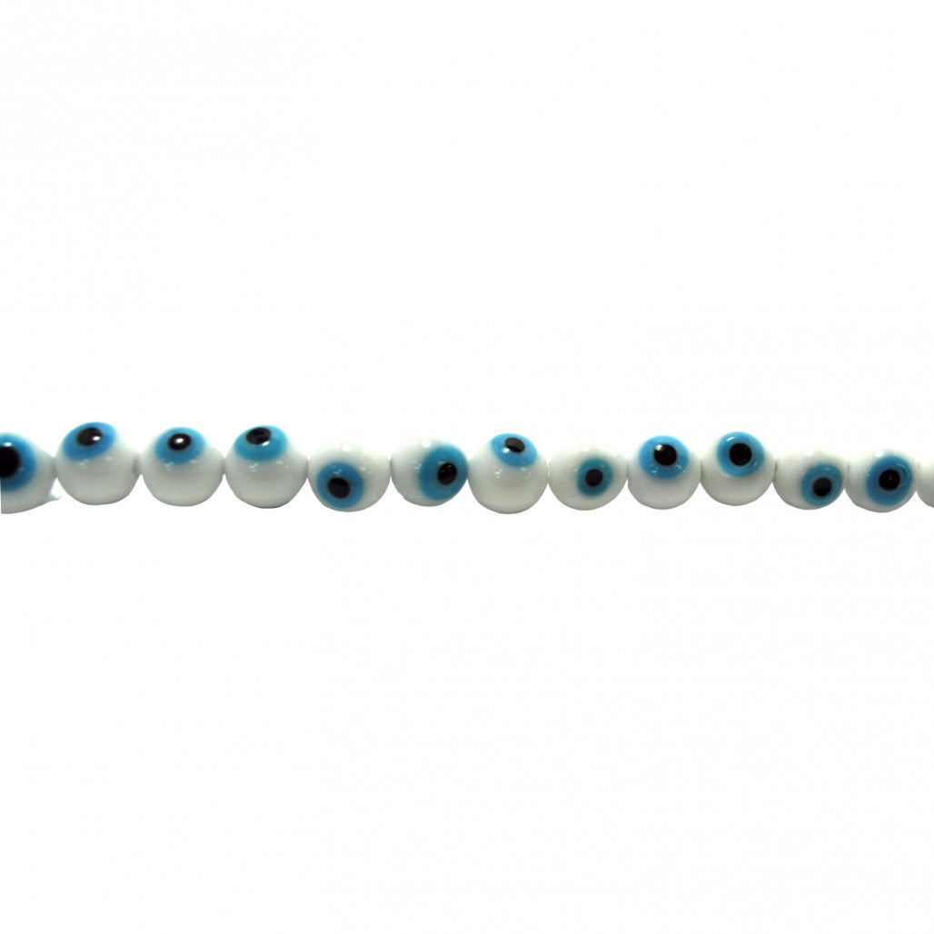 White/Light Blue Evil Eye Beads
