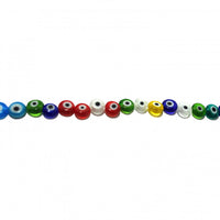 Multicolor Flat Evil Eye Beads